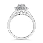 14K White Gold 1.00 Cttw Lab-Grown Diamond Oval Shaped Halo Engagement Ring (F-G Color, VS1-VS2 Clarity) - Ring Size 7