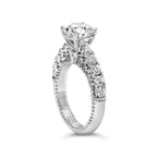 14K White Gold 3 1/5 Cttw Lab Grown Diamond Vintage Style Engagement Ring - Size 7