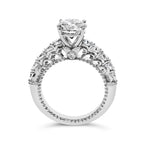 14K White Gold 3 1/5 Cttw Lab Grown Diamond Vintage Style Engagement Ring - Size 7