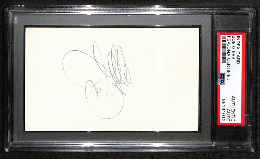 Joe Gibbs HOF Signed/Auto 3x5 Index Card Washington Redskins PSA/DNA 187464