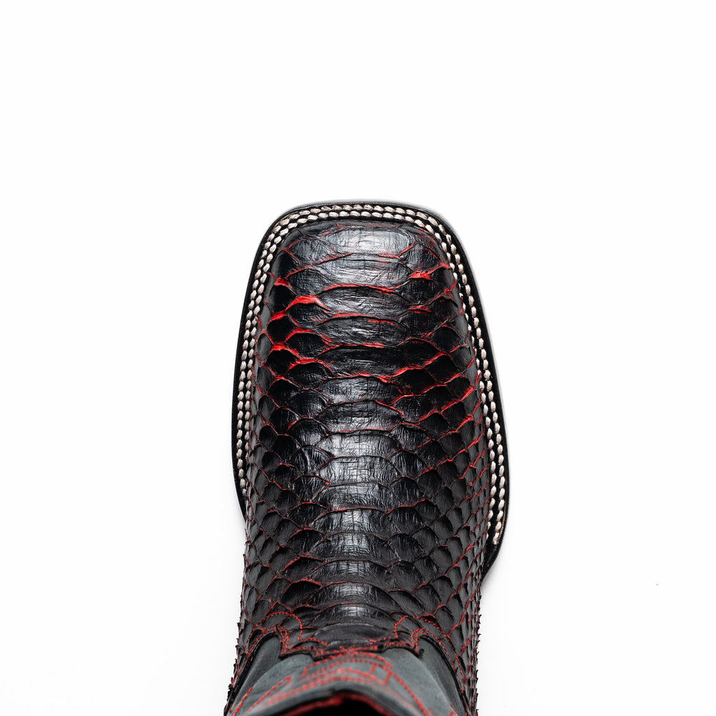 Western Collection Missouri // Python Leather Cowboy Boot // Black Cherry