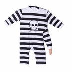 Three Arm Baby Costume Black and White Striped Jumpsuit 12 Months