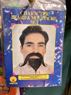 Character Handlebar Mustache & Beard Set