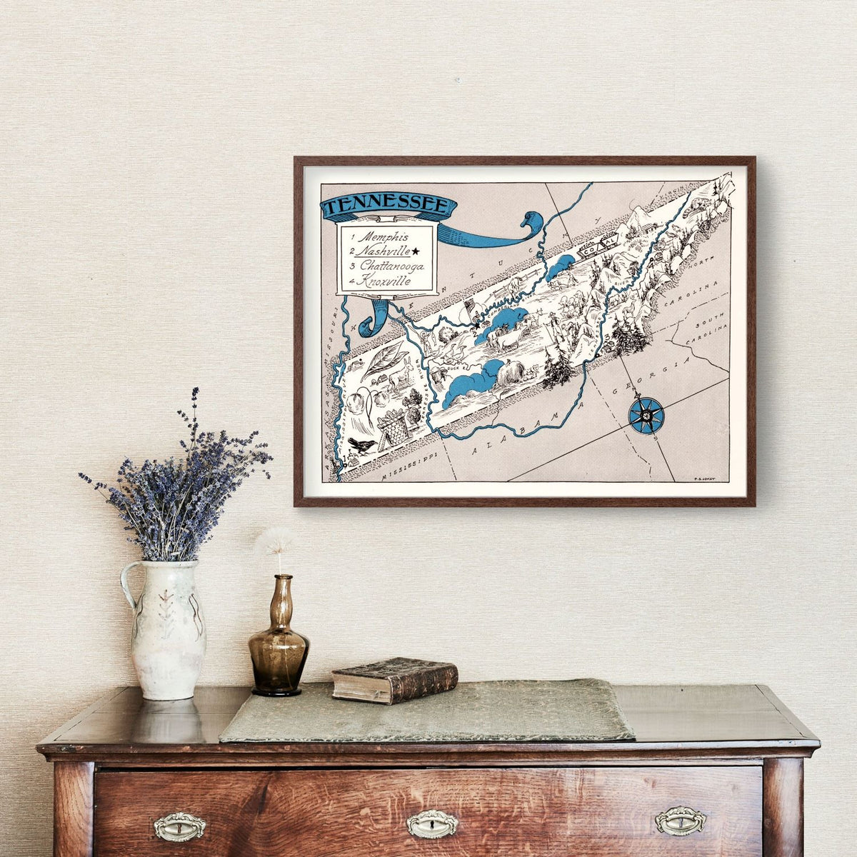 Vintage Map of Tennessee 1931