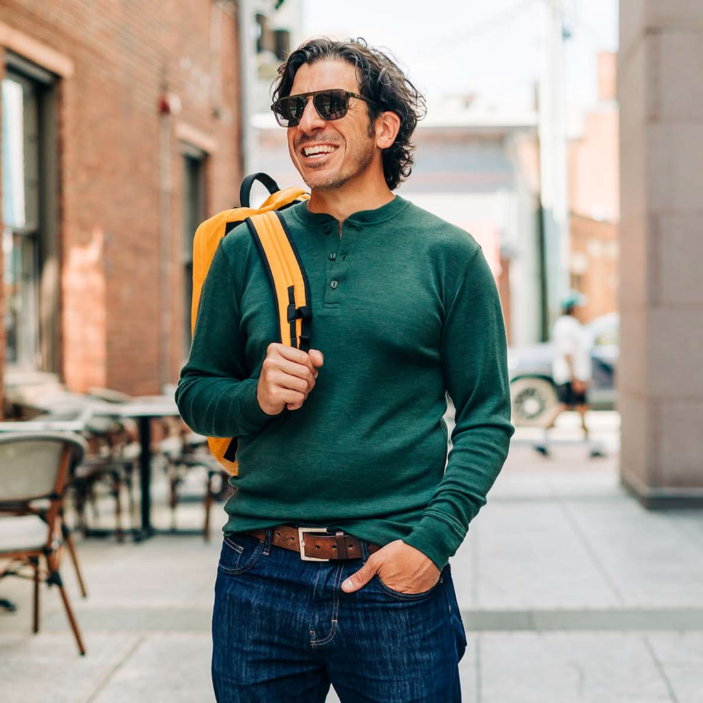Men's Midweight Merino Wool Henley | 100% Merino Wool