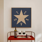 Dezavala Star Texas Flag Art Print Poster