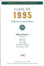 Kellen Winslow HOF Signed/Inscr Goal Line Art GLAC Postcard Chargers JSA 173990