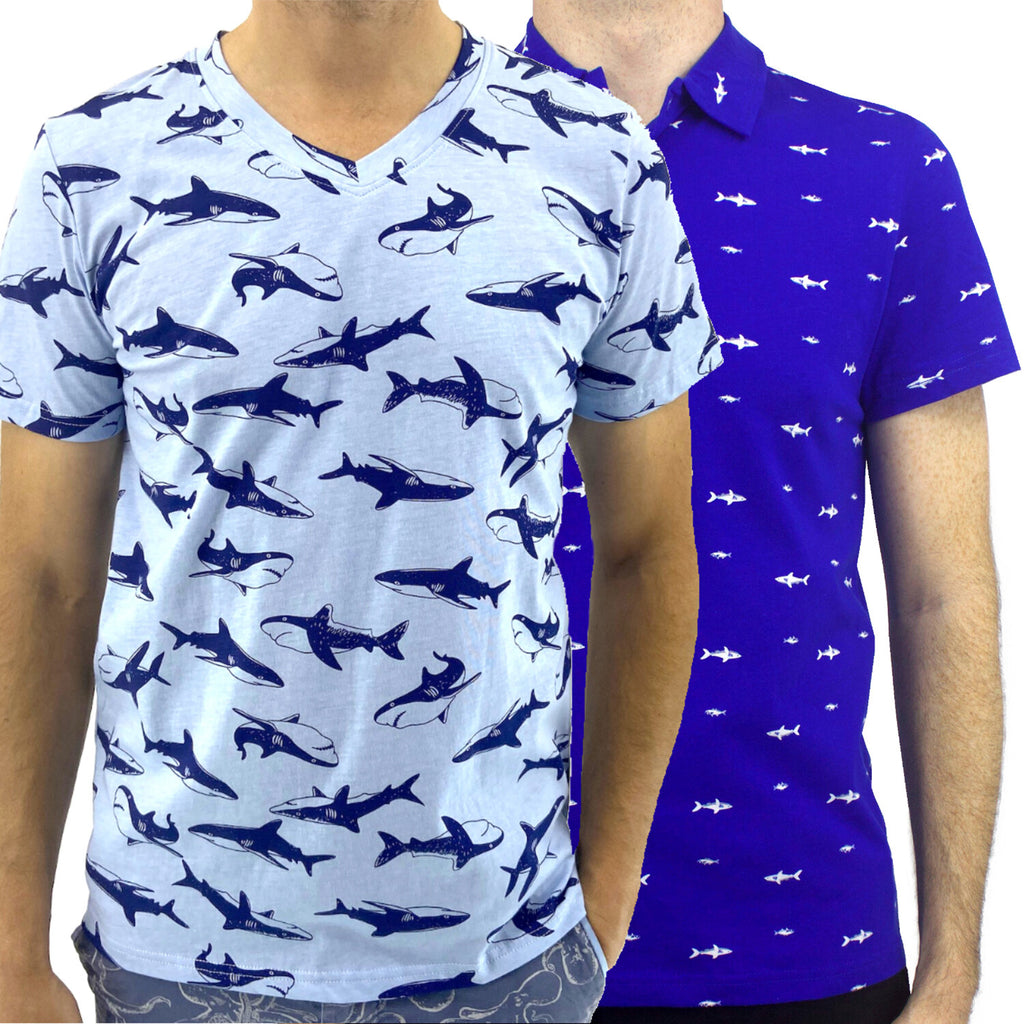 Some Shark Short Sleeve Tops For Men // 2 Pack
