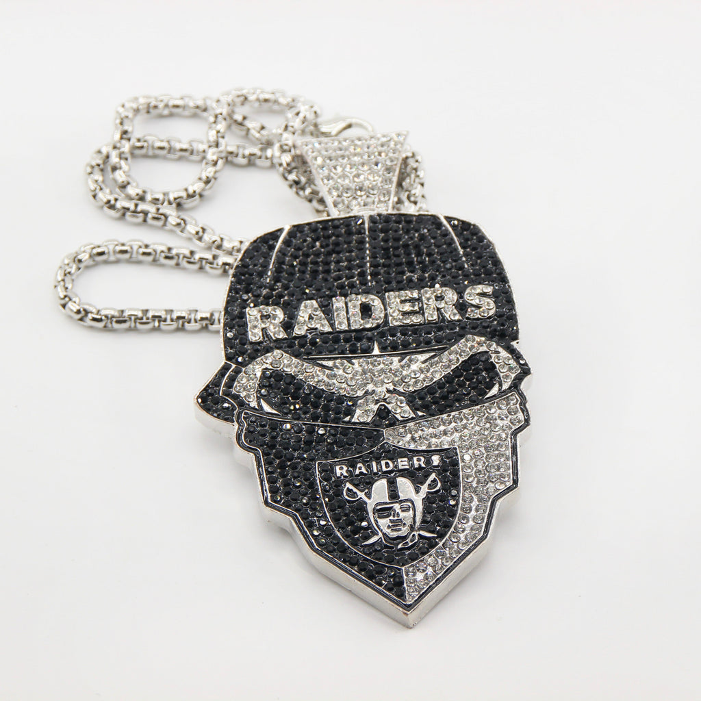 Newest Sports Team Logo Bandit Skull  Pendant Necklace – Iced Out Hip Hop Jewelry for True Fans