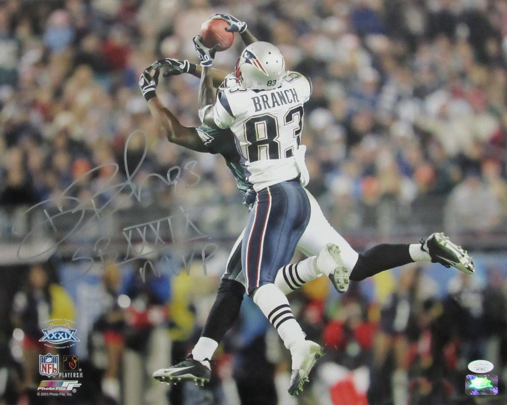 Deion Branch Signed/Inscribed16x20 Photo New England Patriots JSA 191993