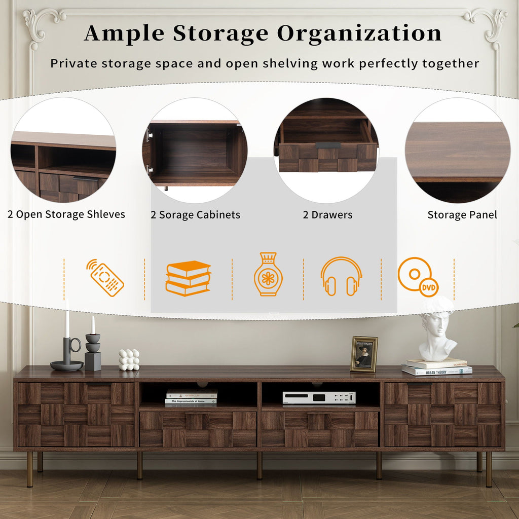 TV Stand With 2 Drawers, Storage Cabinet