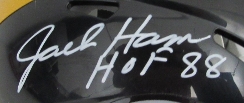 Jack Ham HOF Signed/Insc Black Speed Mini Helmet Steelers Becket Witness 192376
