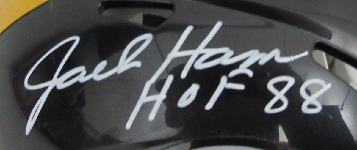 Jack Ham HOF Signed/Insc Black Speed Mini Helmet Steelers Becket Witness 192376