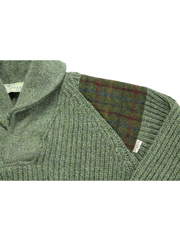 Crofter Chunky 1/4 Zip Neck Sweater - Harris Tweed Patches