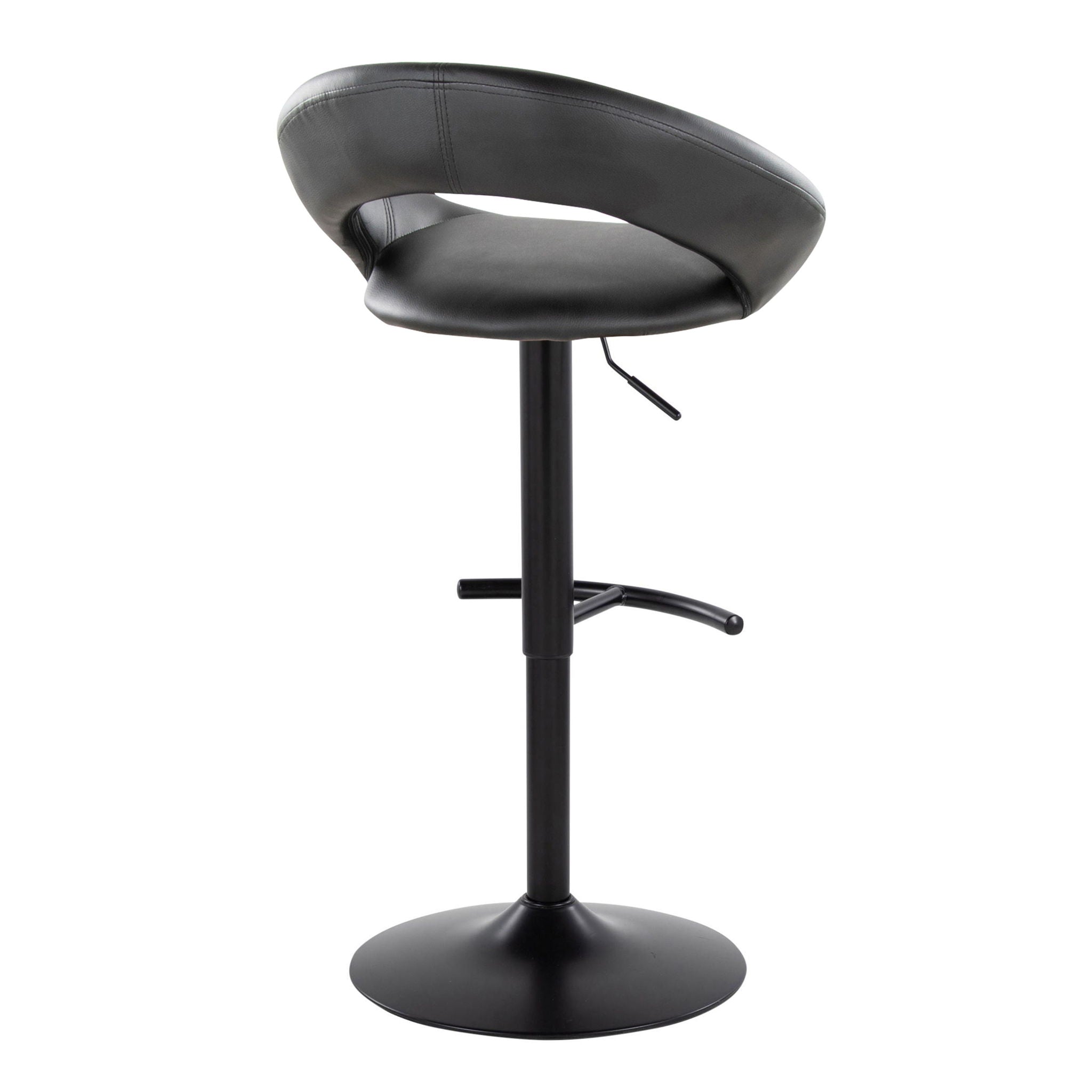 Posh - Contemporary Adjustable Barstool With Swivel & Rounded