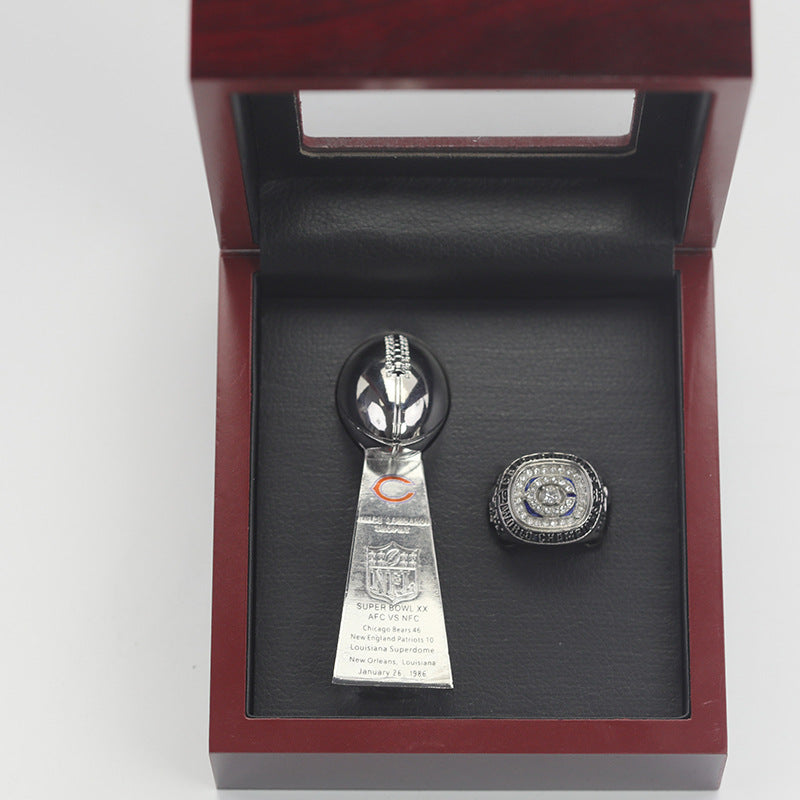1985 Chicago Bears Championship Ring & Trophy Set– Gold or Silver Replica
