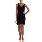 Emerald Sundae Womens Juniors Scalloped Mini Cocktail and Party Dress Navy XL