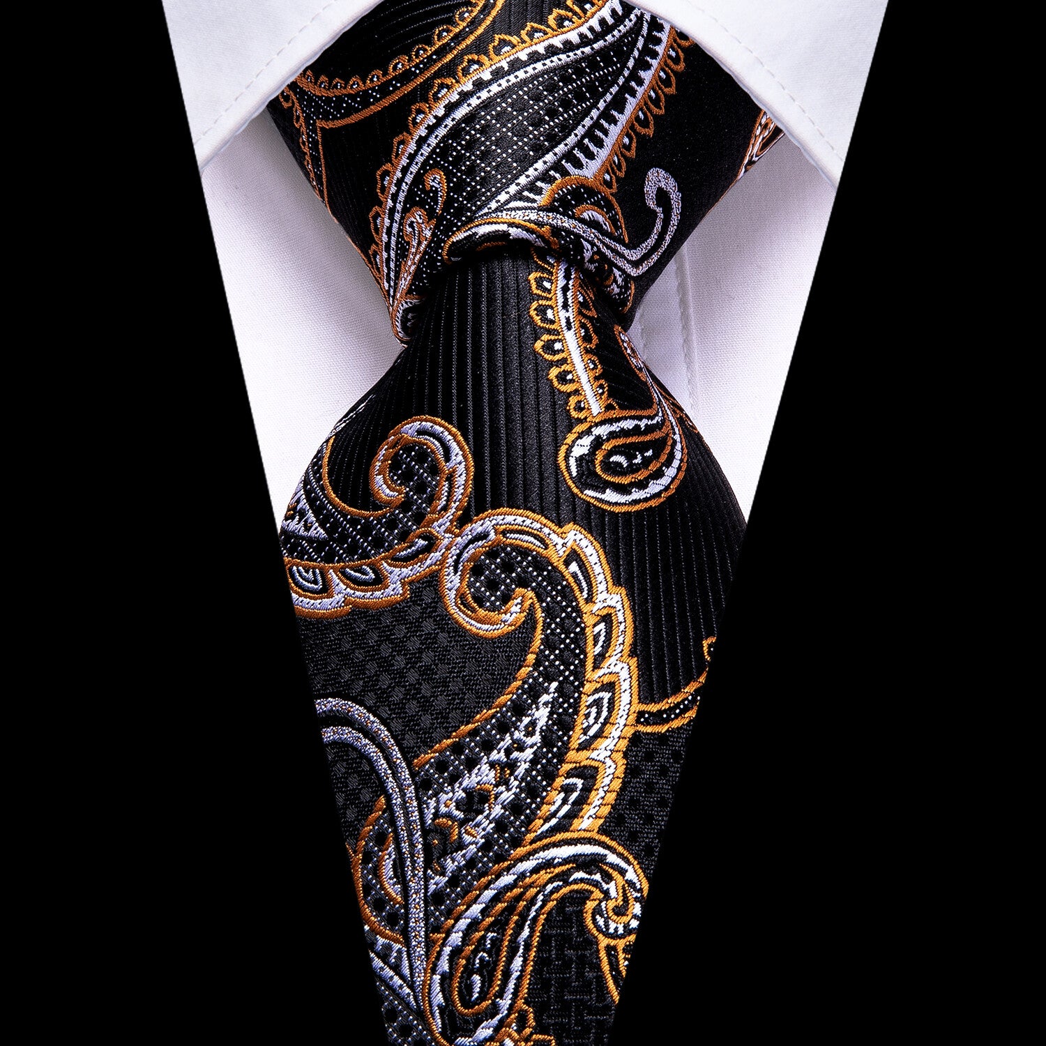 Rolan Handmade Silk Tie // Black + Gold