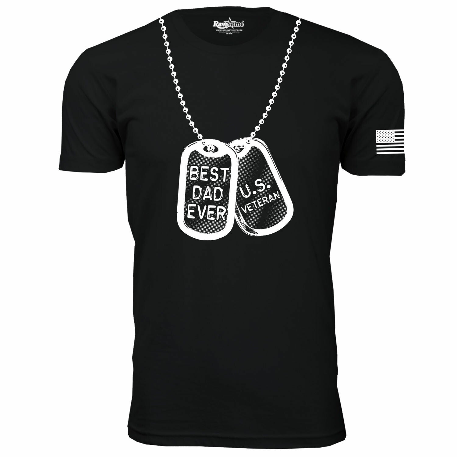 Best Dad Ever Dog Tag T-Shirt // Black