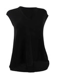 RACHEL Rachel Roy Womens V-Neck Hi-Low Blouse Black XS