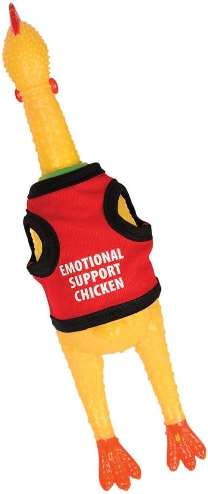 Emotional Support Squeaking Rubber Chicken – Stress Relief with Hilarious Squawk 🐔
