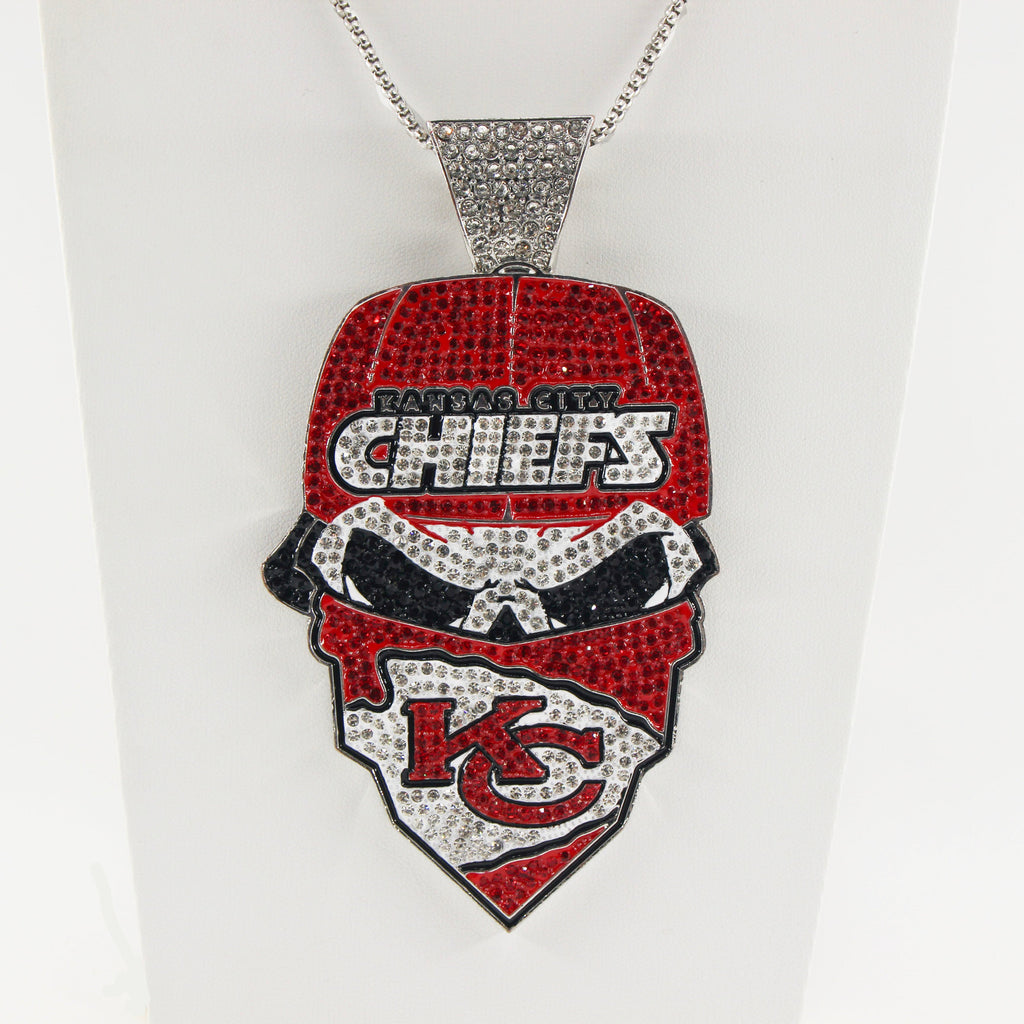 Newest Sports Team Logo Bandit Skull  Pendant Necklace – Iced Out Hip Hop Jewelry for True Fans