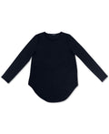 Alfani Womens Blouse Deep Long Sleeve Curved Hem Black XXL