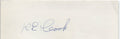 Roger Edward Cook d.1975 St. Louis Browns Signed 3x5 Index Card 145606