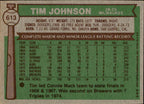 Tim Johnson Autographed 1976 TOPPS Card #613 Milwaukee Brewers 183420
