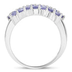 1.54 Carat Genuine Tanzanite .925 Sterling Silver Ring