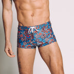 Boyshort Swim Brief // Orange Paisley