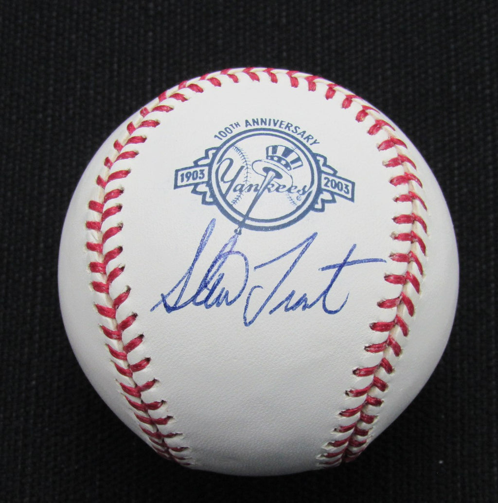 Steve Trout Signed/Auto Yankees 100th OML Baseball JSA  186839