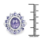 3.76 Carat Genuine Tanzanite .925 Sterling Silver Ring
