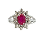 1.65ct Ruby Diamond Ring 14KT White Gold