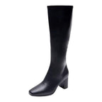 Aerosoles Womens Micah Tall Boots Black Stretch Faux Leather 12 Wide