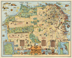 Vintage Map of San Francisco, California 1927