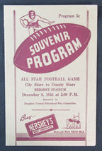 1944 All Star City Stars v County Stars Hershey High School FB Game Program