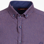 Mayenne Button Down Shirt // Dark Blue + Orange