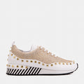 The Aurelia White Gold Woven Leather Women Sneaker