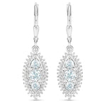 4.50 Carat Genuine Blue Topaz and White Topaz .925 Sterling Silver 3 Piece Jewelry Set (Ring, Earrings, and Pendant w/ Chain)