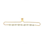 14K Yellow Gold Plated .925 Sterling Silver Diamond Accent Heart and Wave Link Bolo Bracelet (I-J Color, I2-I3 Clarity) - 6" to 9" Adjustable