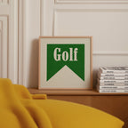 Retro Golf Poster Art Print Banner Style Square