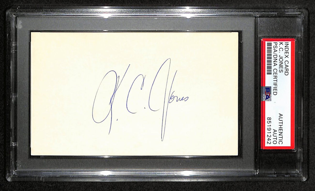 K.C. Jones HOF Signed/Auto 3x5 Index Card Boston Celtics PSA/DNA 188551