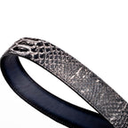 Arkansas // Python Leather Belt // Antique Newspaper
