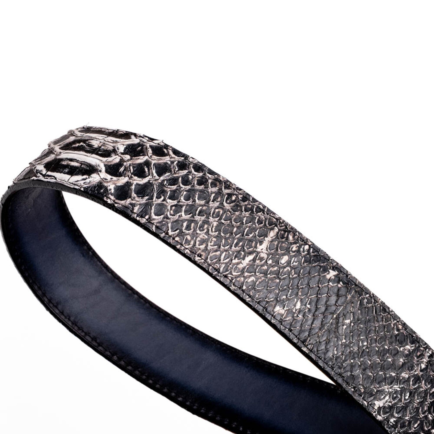 Arkansas // Python Leather Belt // Antique Newspaper