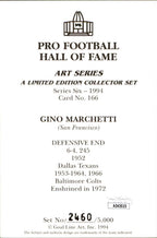 Gino Marchetti HOF Autographed Goal Line Art GLAC Postcard Baltimore Colts JSA