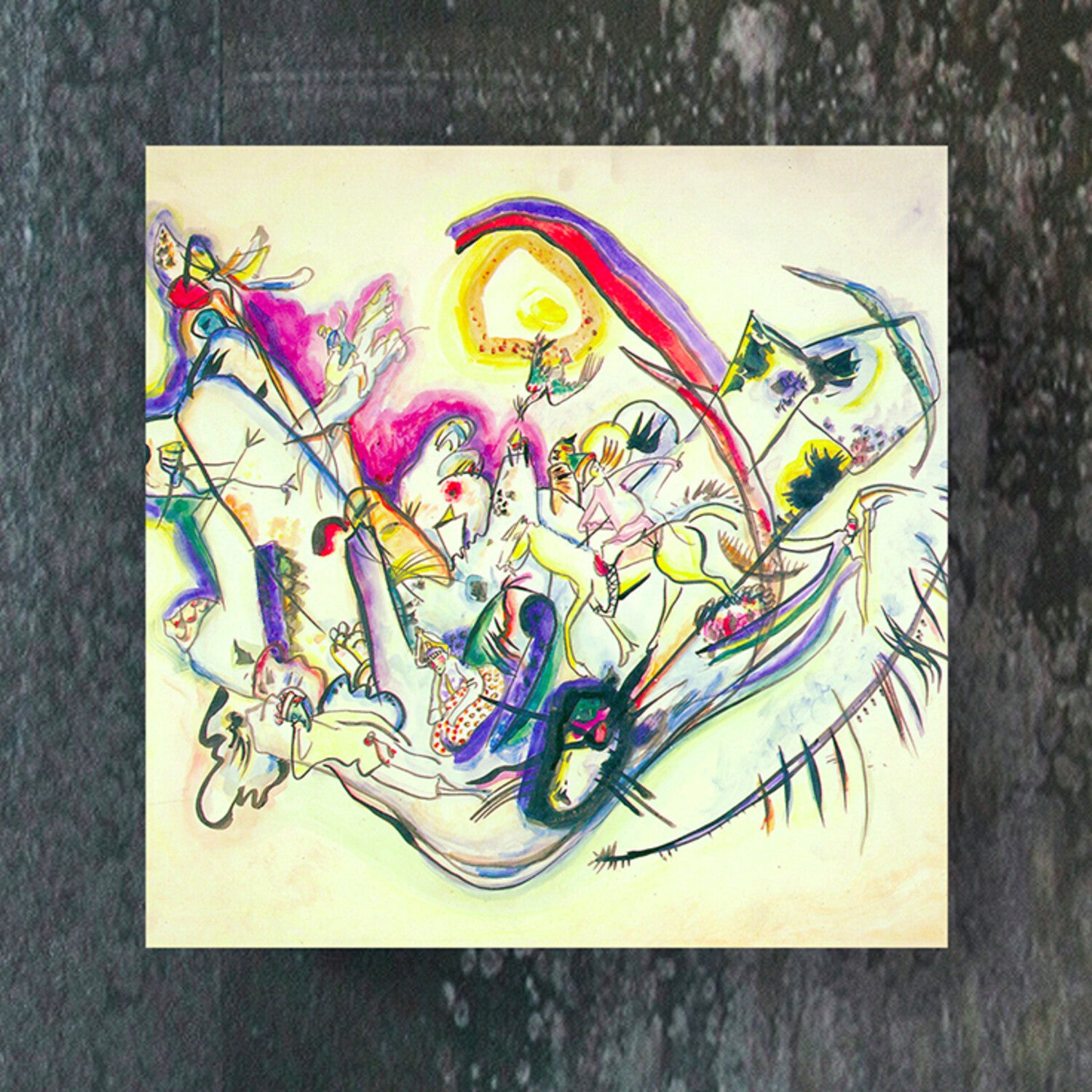 Kandinsky Series Glass Print // Horseriding Abstract