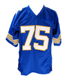 Jim Covert Signed/Inscr Blue Custom Football Jersey Univ of Pitt Beckett 186590