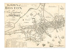 Vintage Map of Boston, Massachusetts 1835