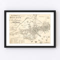 Vintage Map of Boston, Massachusetts 1835